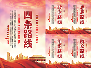 四条路线党建海报系列