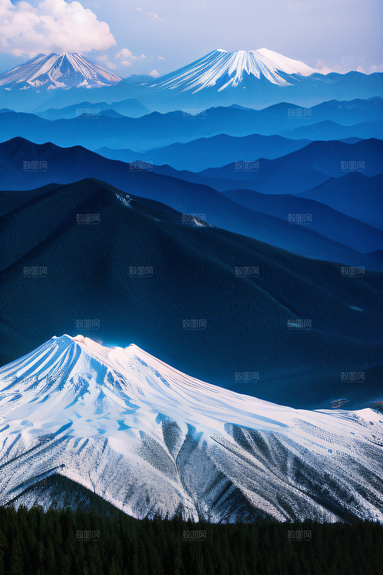 富士山与玉龙雪山两座壮丽山峰的迷人之旅
