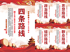 四条路线党建海报系列