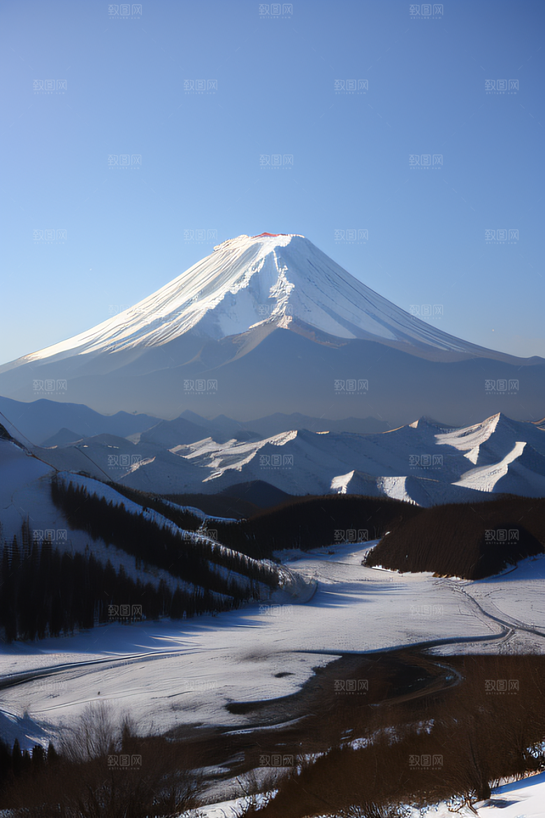 富士山与玉龙雪山两座壮丽山峰的迷人之旅