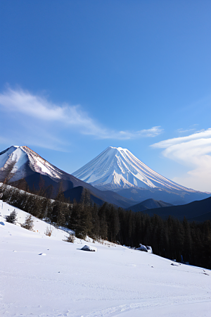 富士山与玉龙雪山两座壮丽山峰的迷人之旅