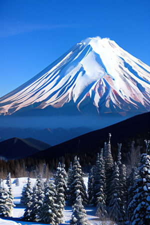 富士山与玉龙雪山两座壮丽山脉的震撼对比