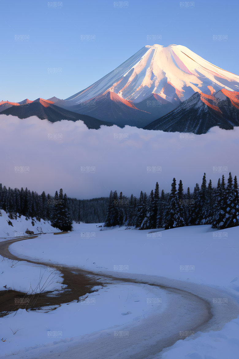 富士山与玉龙雪山两座壮丽山脉的震撼对比