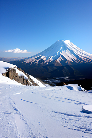 富士山与玉龙雪山两座壮丽山脉的震撼对比