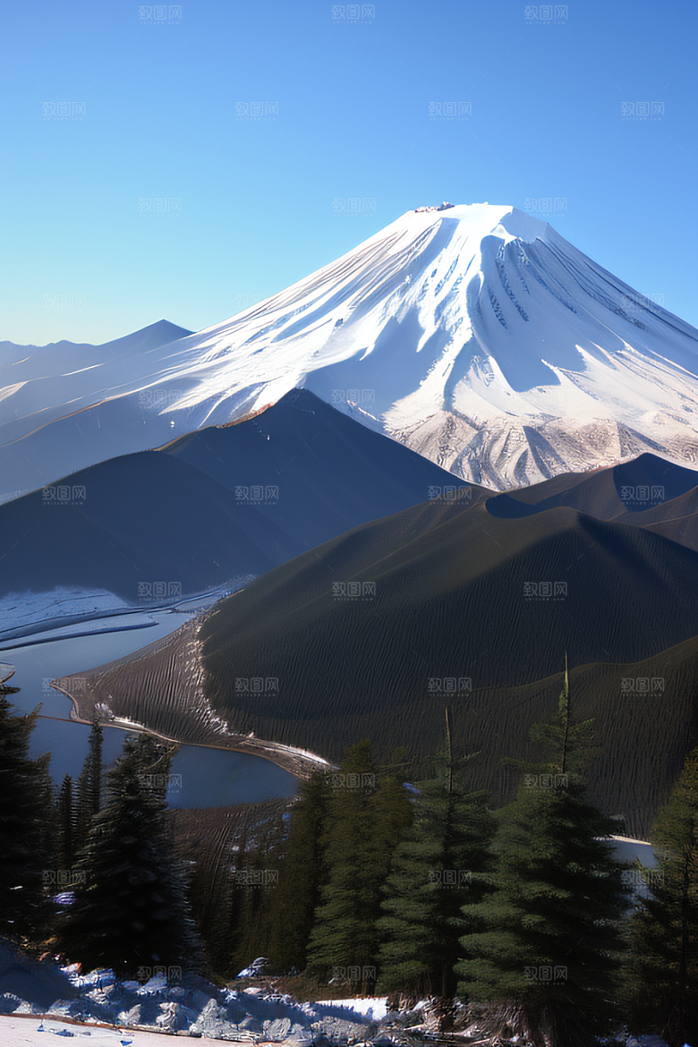 富士山与玉龙雪山两座壮丽山脉的震撼对比