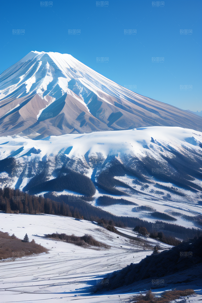 富士山与玉龙雪山两座壮丽山脉的震撼对比