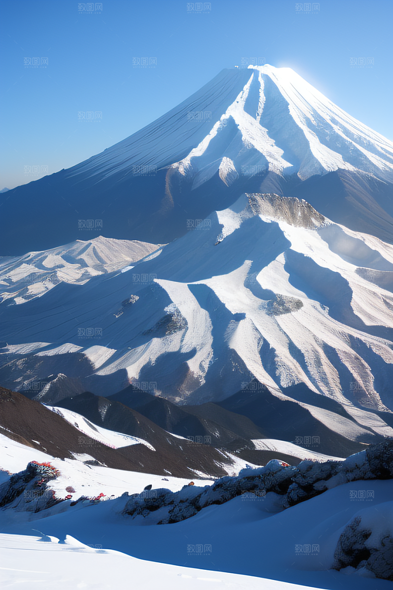 富士山与玉龙雪山两座壮丽山脉的震撼对比