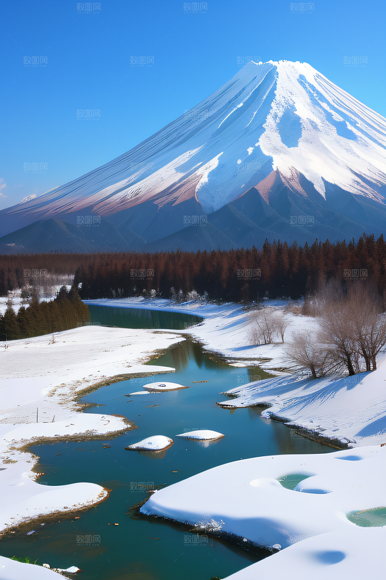 动感线条抽象描绘峡谷景色