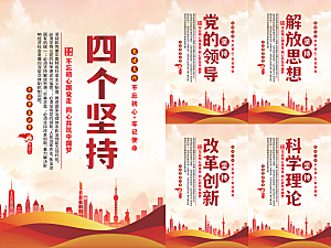 四个坚持党建海报