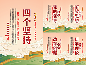 四个坚持党建海报