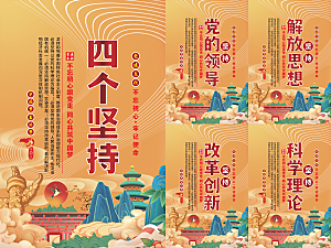 四个坚持党建海报系列