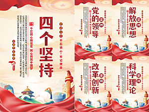 四个坚持党建海报系列