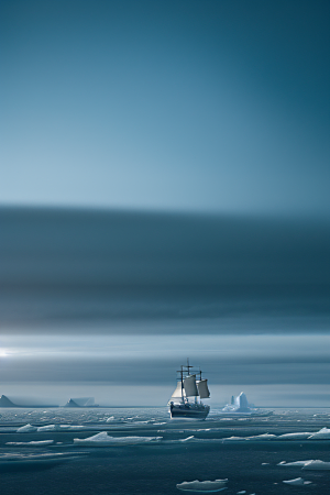 冰海追梦人徜徉冰雪之海的船舶