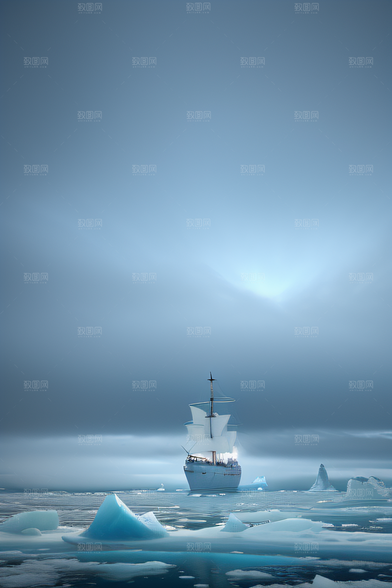 冰海追梦人徜徉冰雪之海的船舶