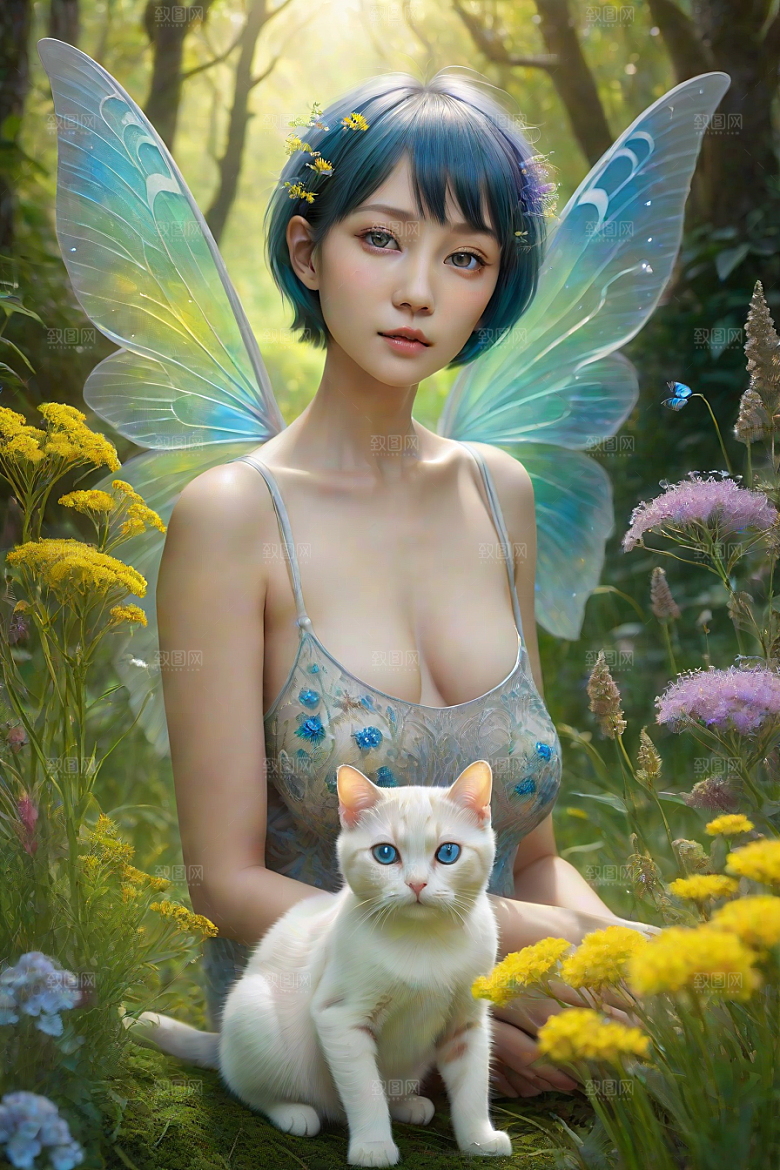 小仙灵与宠物昆虫森林为背景