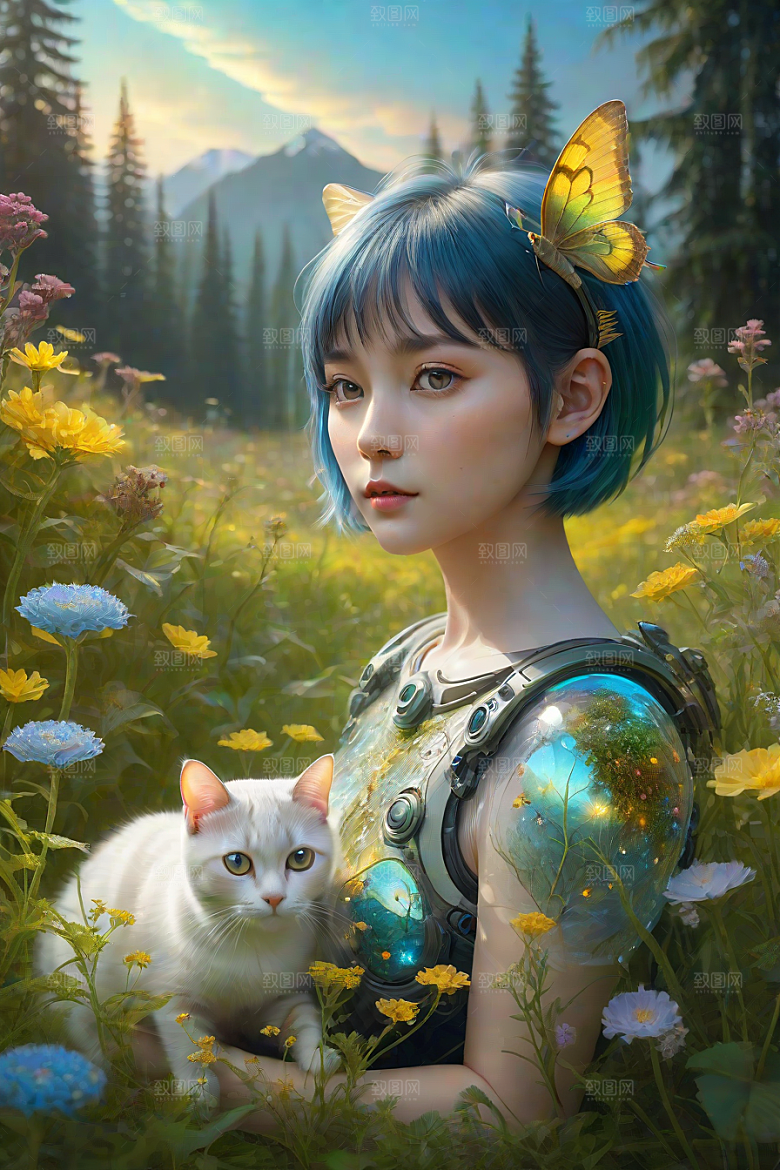 小仙灵与宠物昆虫森林为背景