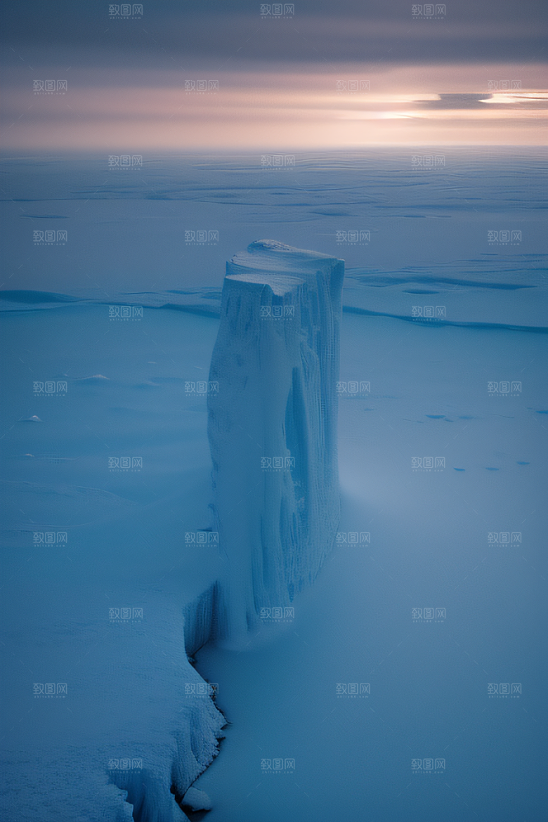 冰雪世界船只穿越北极冰海壮丽景色