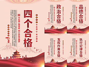 四个合格党建海报