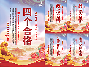 四个合格党建海报
