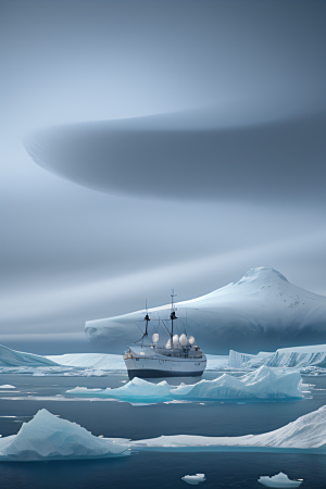 冰海追梦人徜徉冰雪之海的船舶