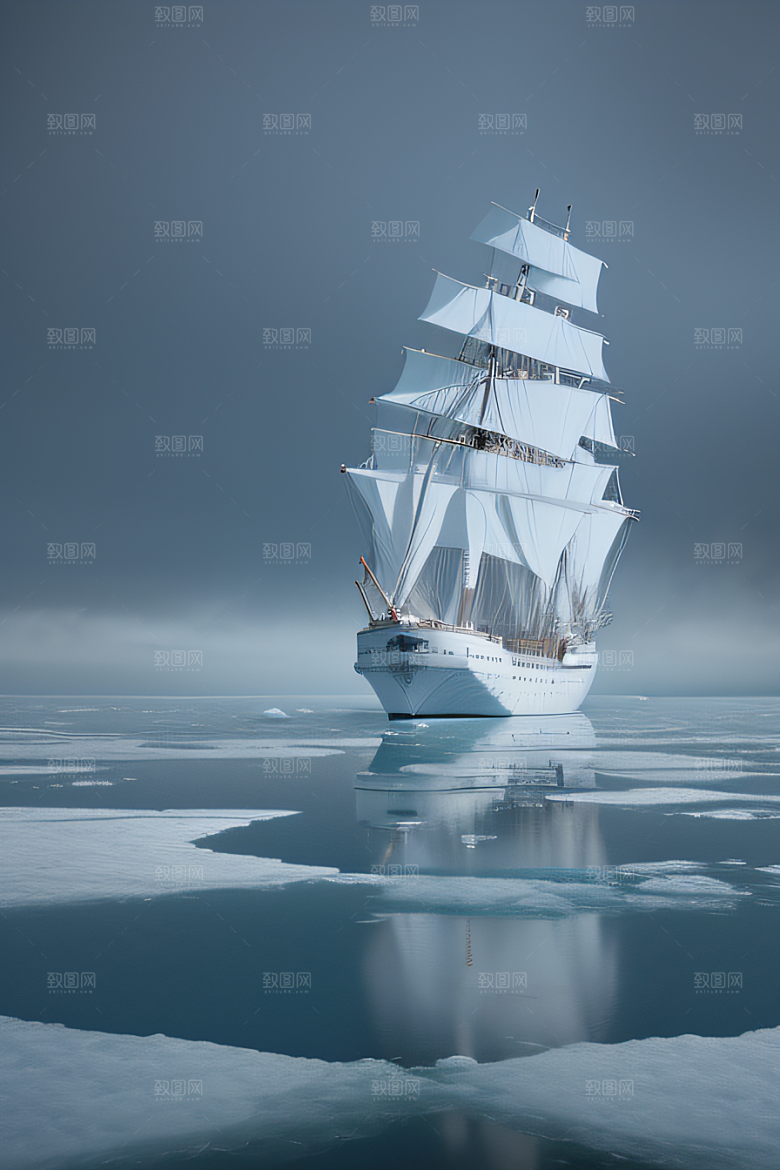 冰海追梦人徜徉冰雪之海的船舶