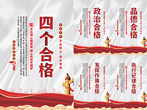 四个合格党建海报