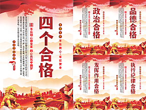 四个合格党建海报