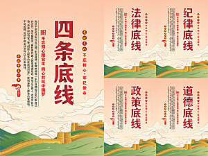 四条底线党建海报