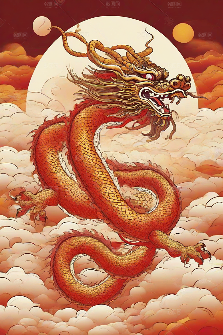 飞翔在云海之间的中国神龙