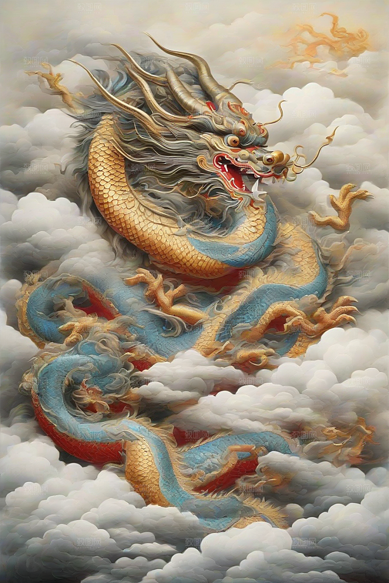 飞翔在云海之间的中国神龙