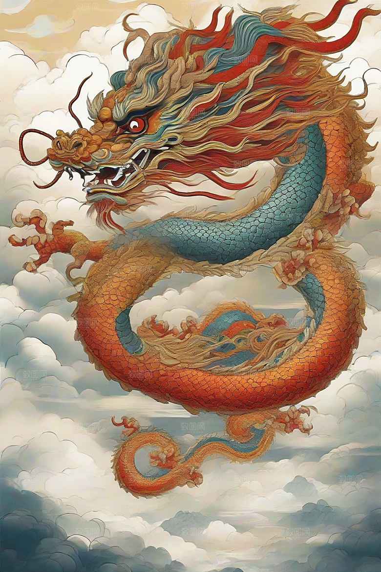 飞翔在云海之间的中国神龙