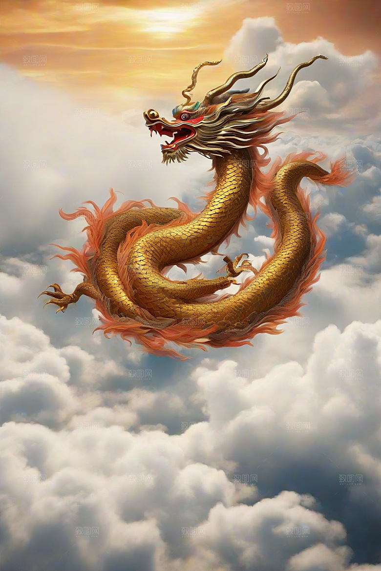 飞翔在云海之间的中国神龙