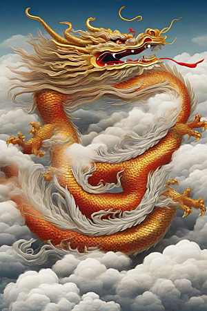 飞翔在云海之间的中国神龙