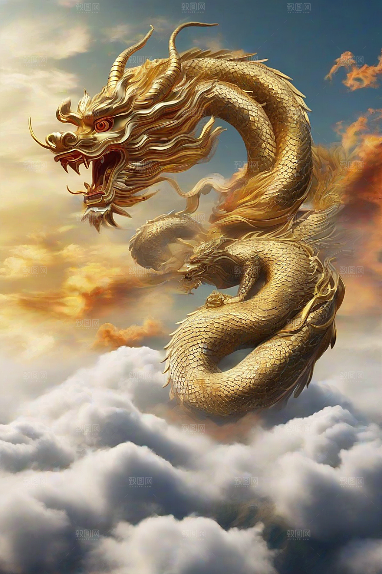 飞翔在云海之间的中国神龙