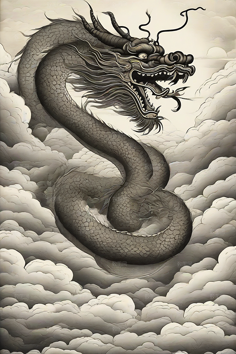 飞翔在云海之间的中国神龙