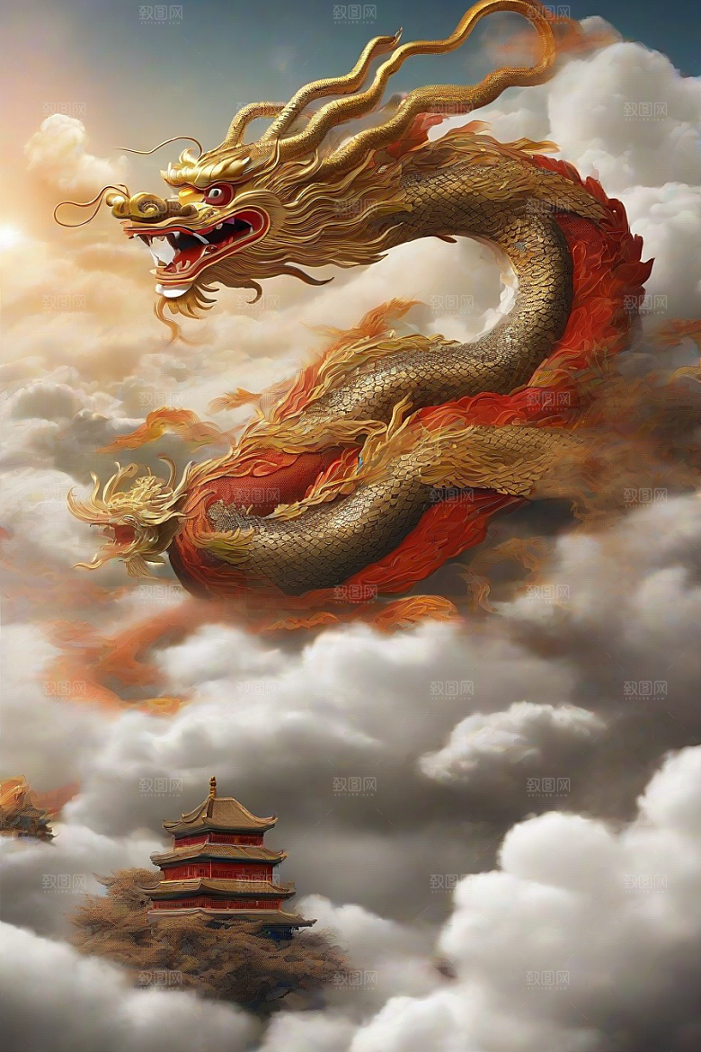 白云上的中国神龙