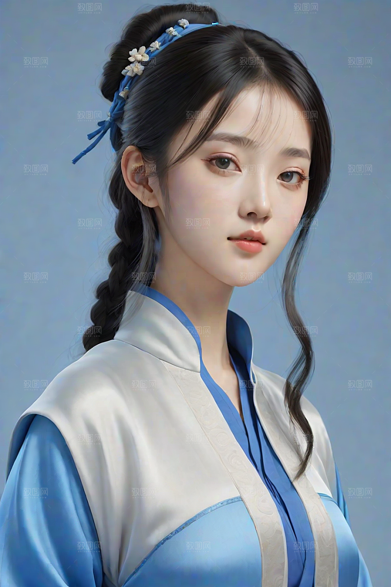 丝绸中国古典人物插画宋代风格