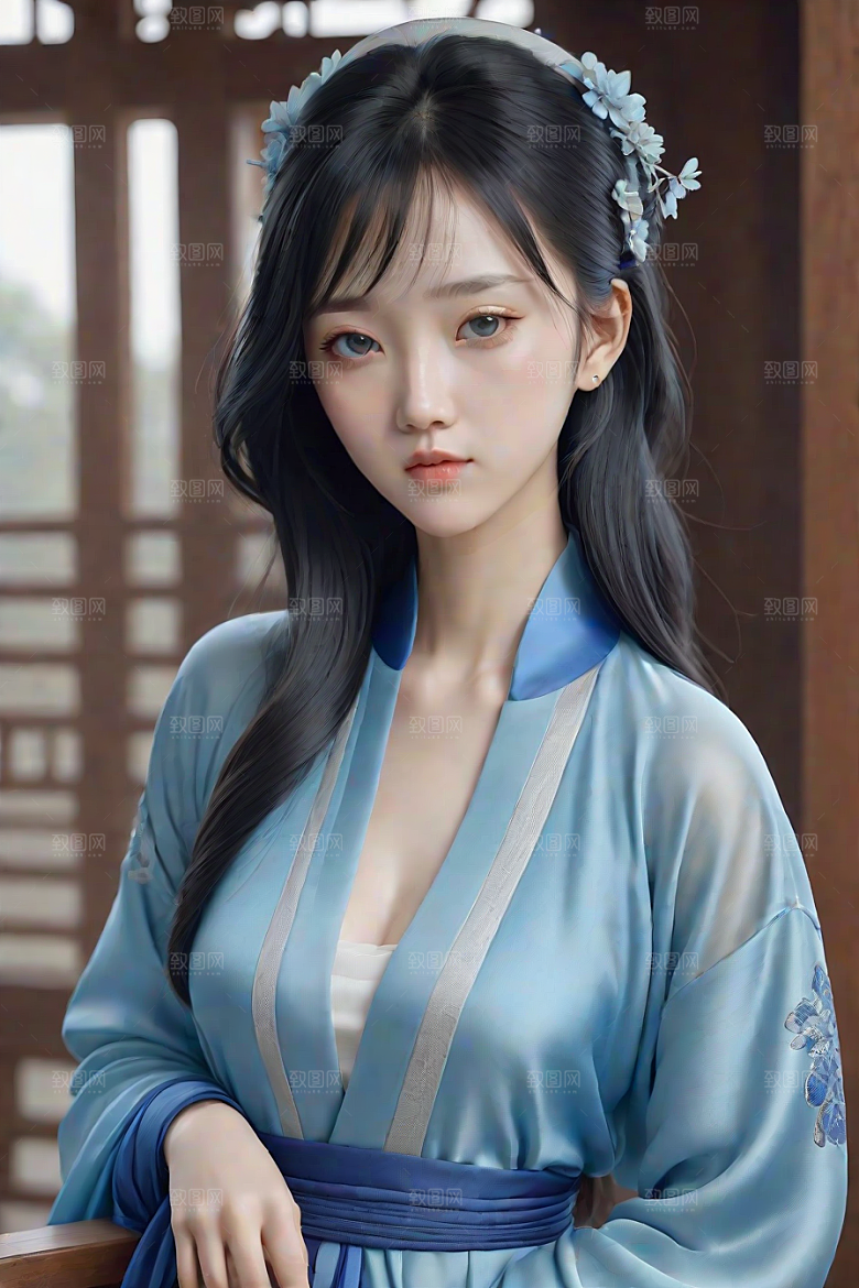丝绸中国古典人物插画宋代风格