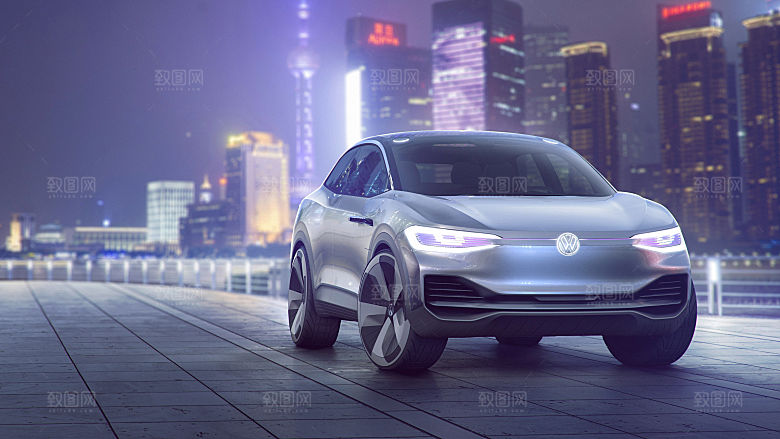 跑车敞篷豪车景色高清图片