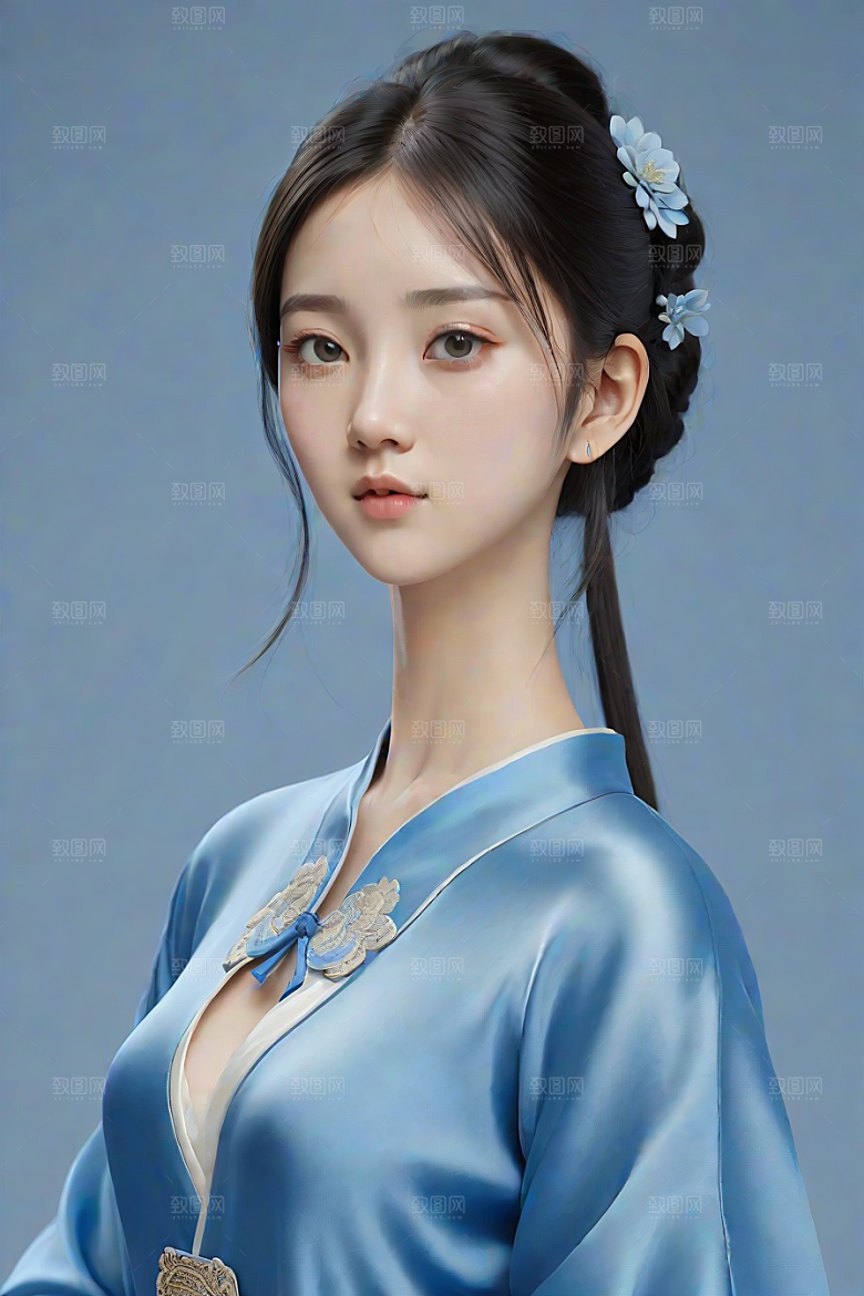 极简主义的忧郁纯蓝服装秋英风格