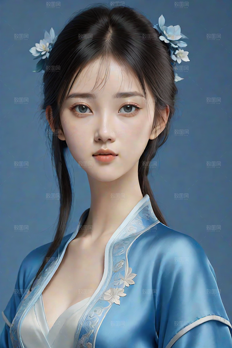 极简主义的忧郁纯蓝服装秋英风格