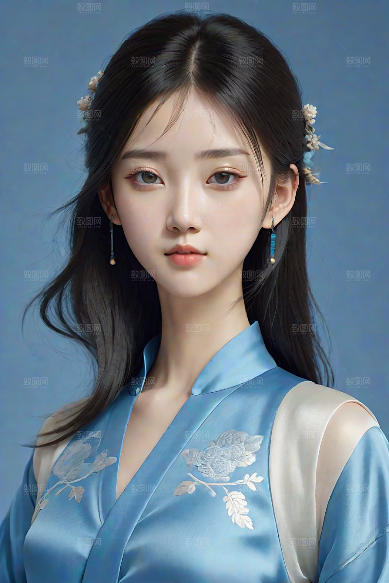 极简主义的忧郁纯蓝服装秋英风格