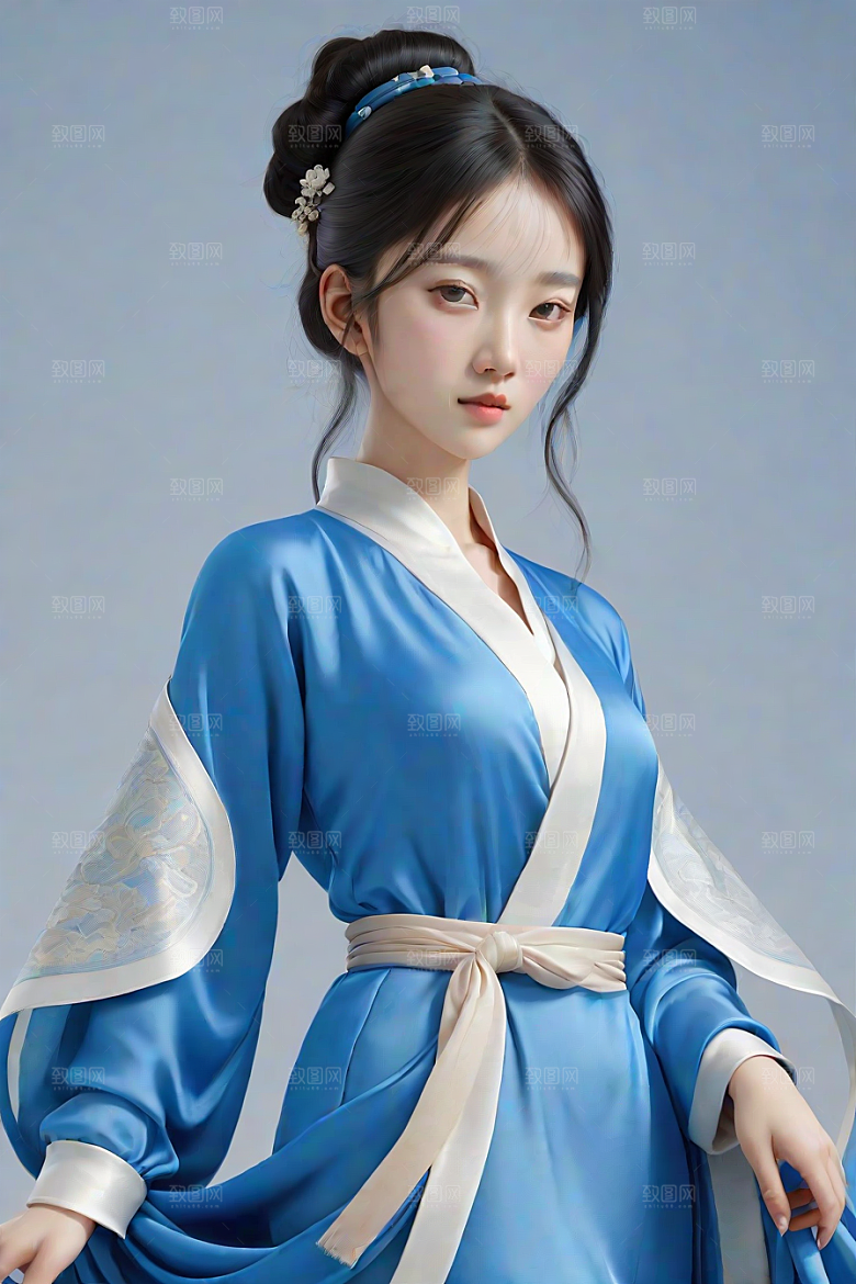 极简主义的忧郁纯蓝服装秋英风格