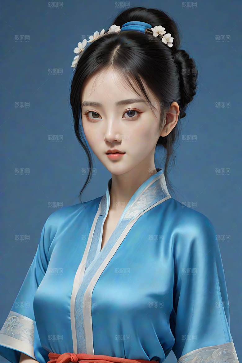 极简主义的忧郁纯蓝服装秋英风格