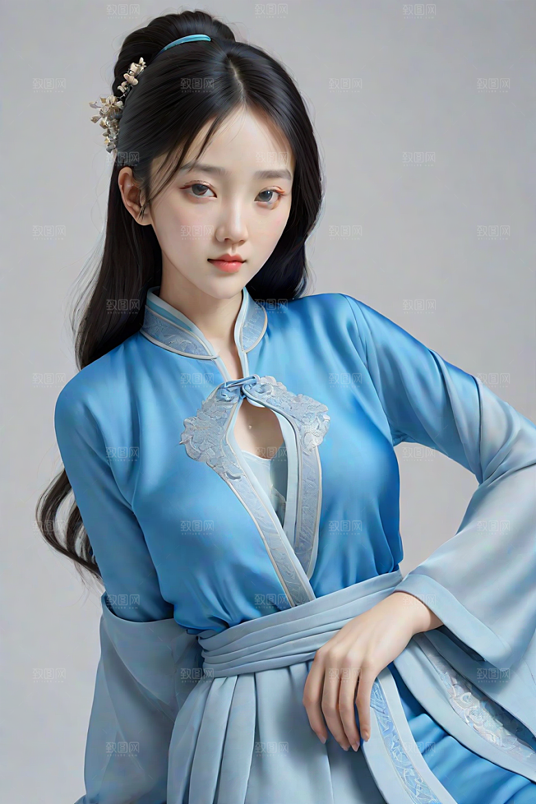 极简主义的忧郁纯蓝服装秋英风格