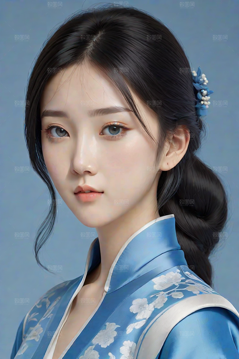 极简主义的忧郁纯蓝服装秋英风格