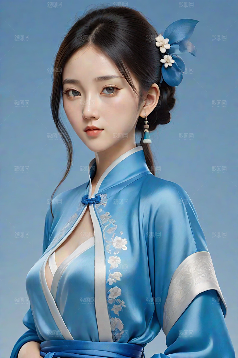 卡通风格渲染中国经典人物插画