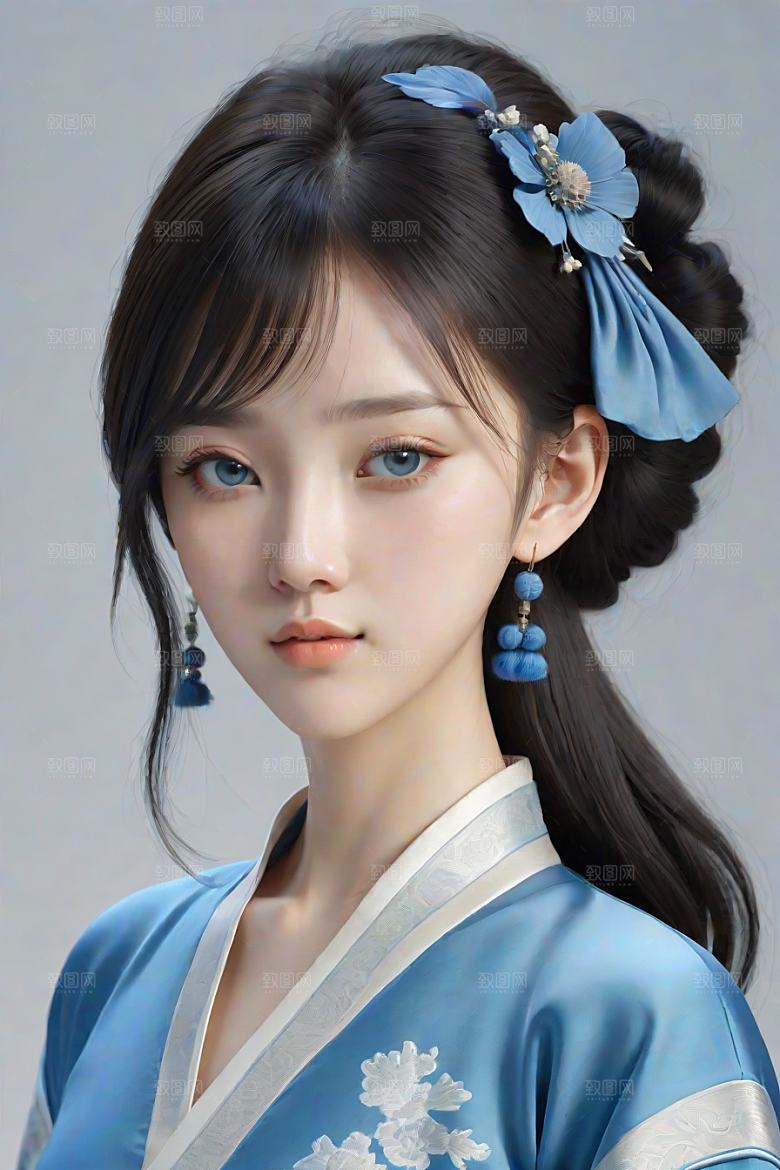卡通风格渲染中国经典人物插画