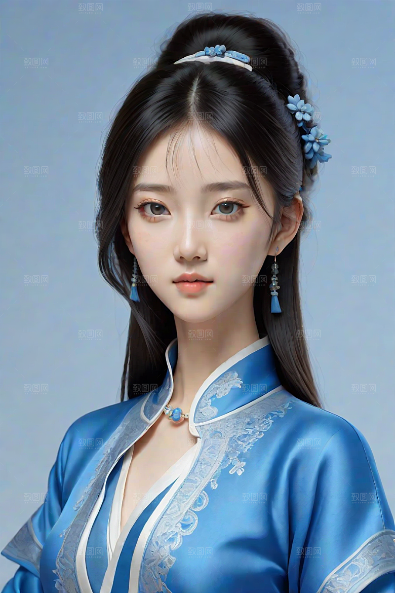 卡通风格渲染中国经典人物插画