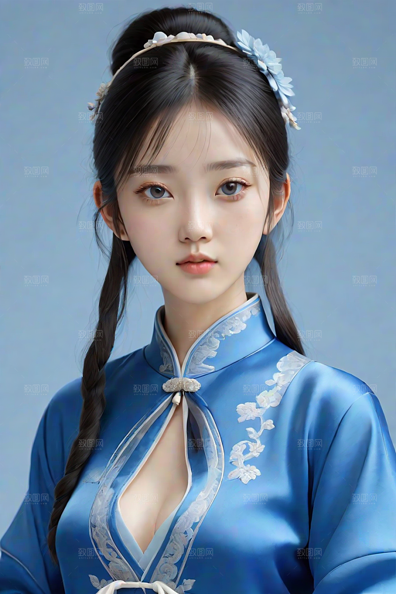 卡通风格渲染中国经典人物插画